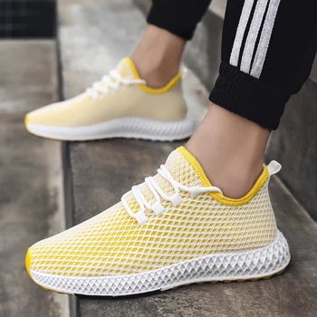 

Fashion Summer Mesh Breathable Sneakers Men Vulcanized Shoes Male Trainers Mens Casual Gym Shoes Tenis Masculino Men Shoes 2019