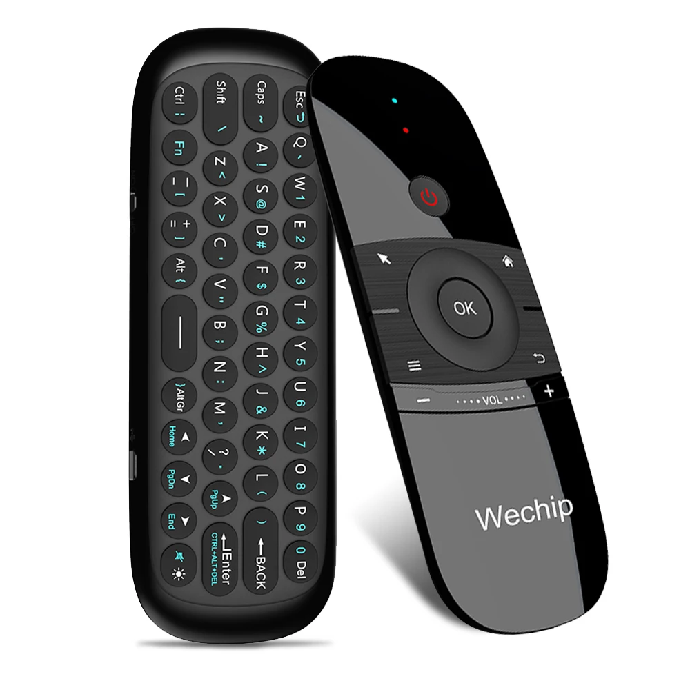 W1 2.4G Air Mouse Wireless Keyboard 6-Axis Motion Sense IR Learning Remote Control USB Receiver for Android Smart TV SET UP BOX