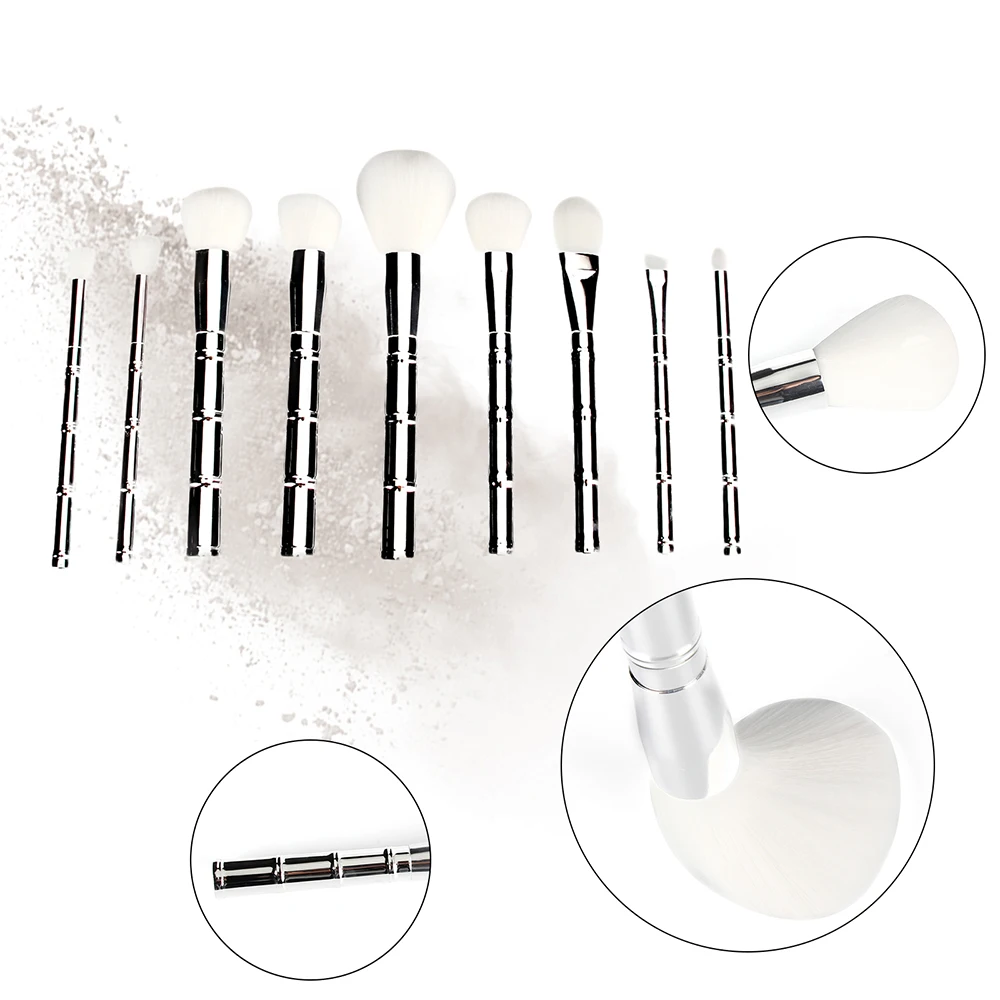 VANDER 9pcsSET bamboo-shaped Makeup Brushes Set Cosmetic Grasp Brush Fiber Hair Powder Eyeshadow Eyebrow Brush for face (12)