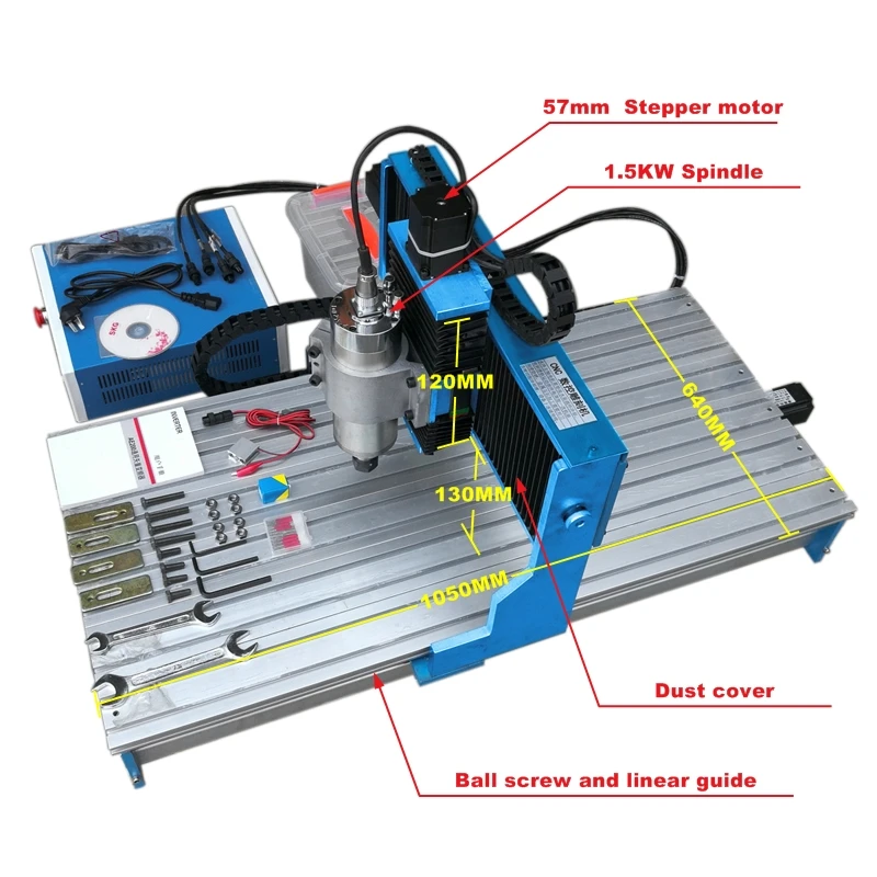 CNC 9040 1.5KW 3 4 оси ЧПУ алюминиевое фрезерование машина для PCB стекло дерева, металла