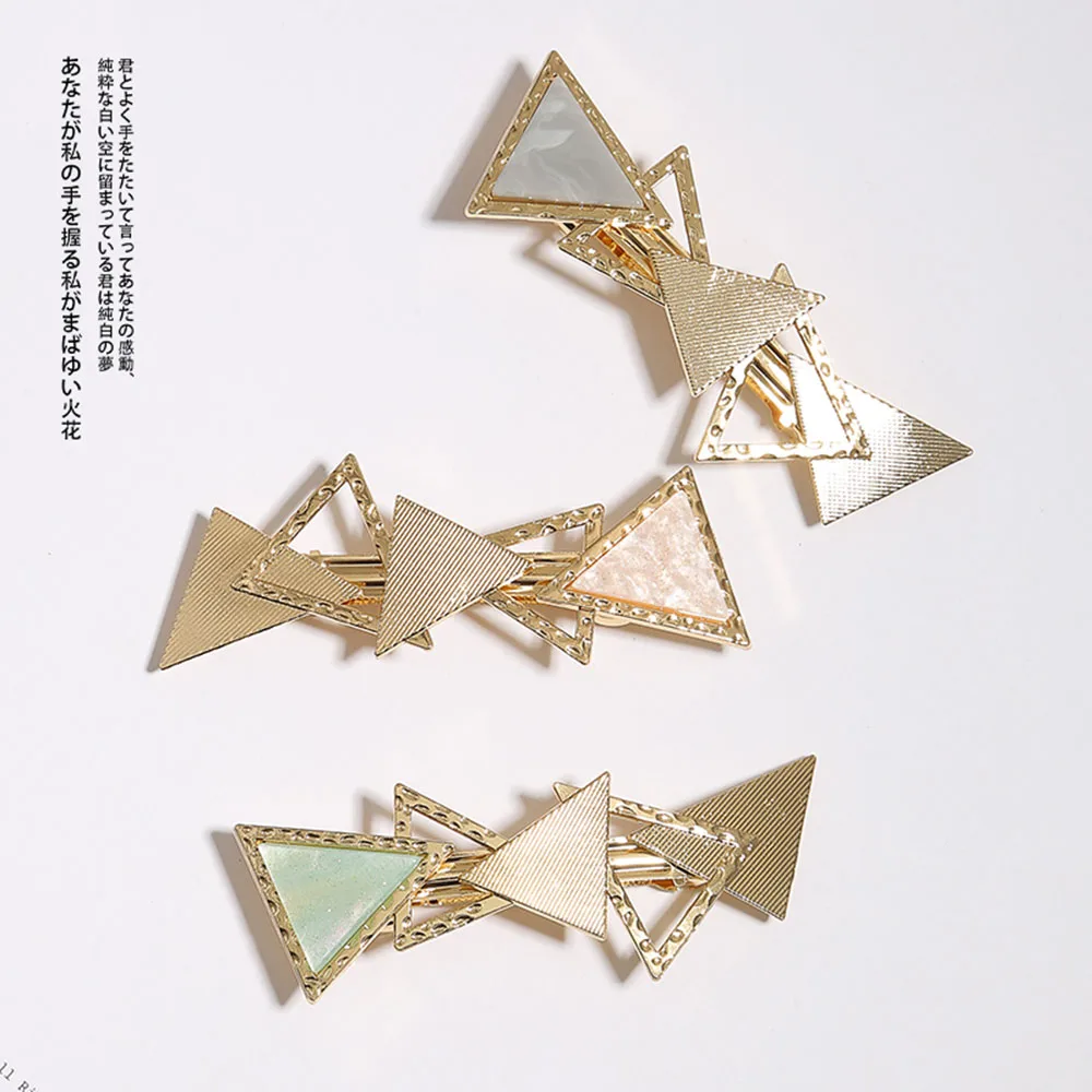 

1Pc Woman Geometric Hair Clip Adult Headwear Acetic Acid Plate Clip With Alloy Semi-clip Hair Clip Hair Accessories