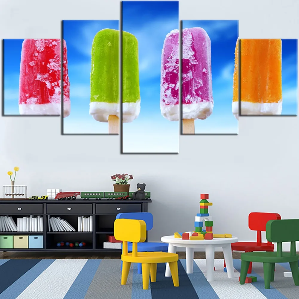 

Zhuistar multi photo 5 panel diy "Summer food color ice cream" diamond painting square / round inlaid diamond embroidery home