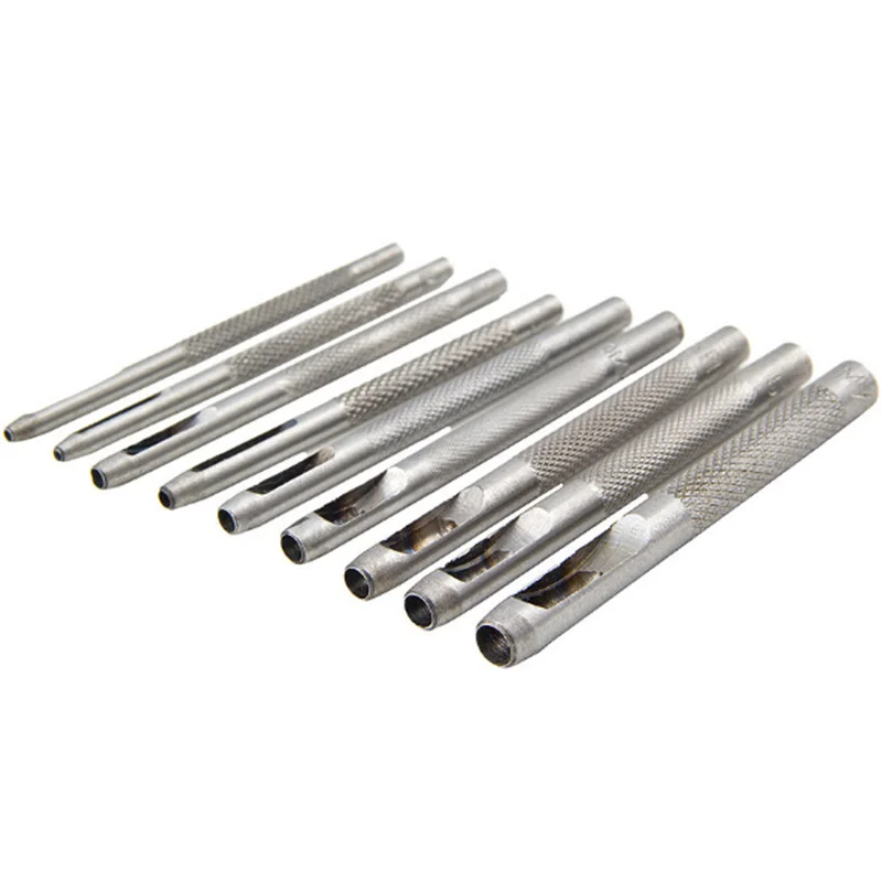

8PCS/set 8 Size Leather Tools Leather Punch Leathercraft Hole Craft Set Hollow Puncher Belt Punch 1mm-5mm for Clothing Canvas