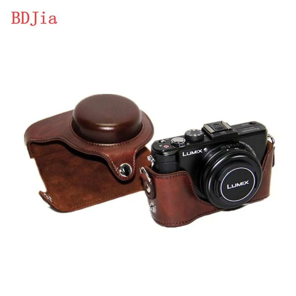 Кожаный чехол для камеры сумка Panasonic Lumix DMC LX7 LX5 LX3 с плечевым ремнем в 3 вида цветов