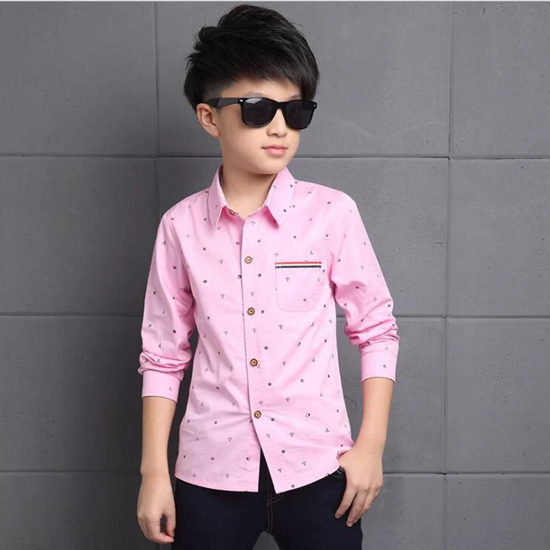 Chemise Manches Longues Rose Pour Garcon Nouvelle Collection Printemps 17 A La Mode Pour Bebe Garcon En Coton Haut A Col Pour Adolescents Aliexpress