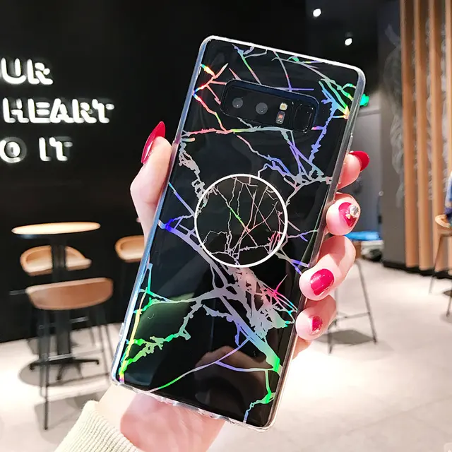 Case For Samsung Galaxy Note 9 Note 8 note9 Laser Marble Texture Soft Silicon Cover For Samsung Galaxy S8 S9 plus s7 edge Cases
