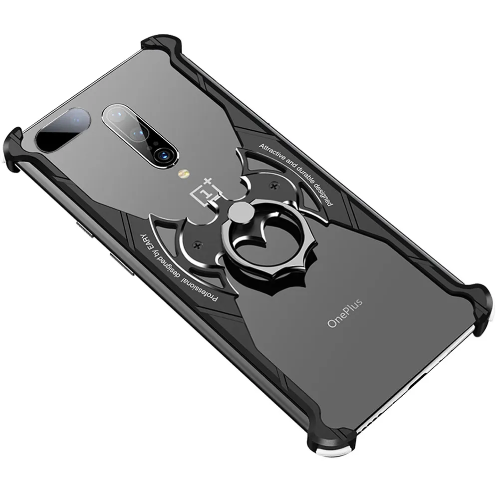 

OATSBASF OnePlus 7 Series Mobile Shell Half Pack Metal Frame Personality Batman Cover Ultra-thin All-inclusive Drop Hard Case