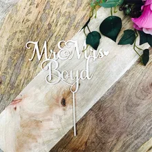 Пользовательские Mr& Mrs фамилия персонализированные Свадебный торт Топпер персонализированные Свадебный торт помолвка торт Топпер украшения