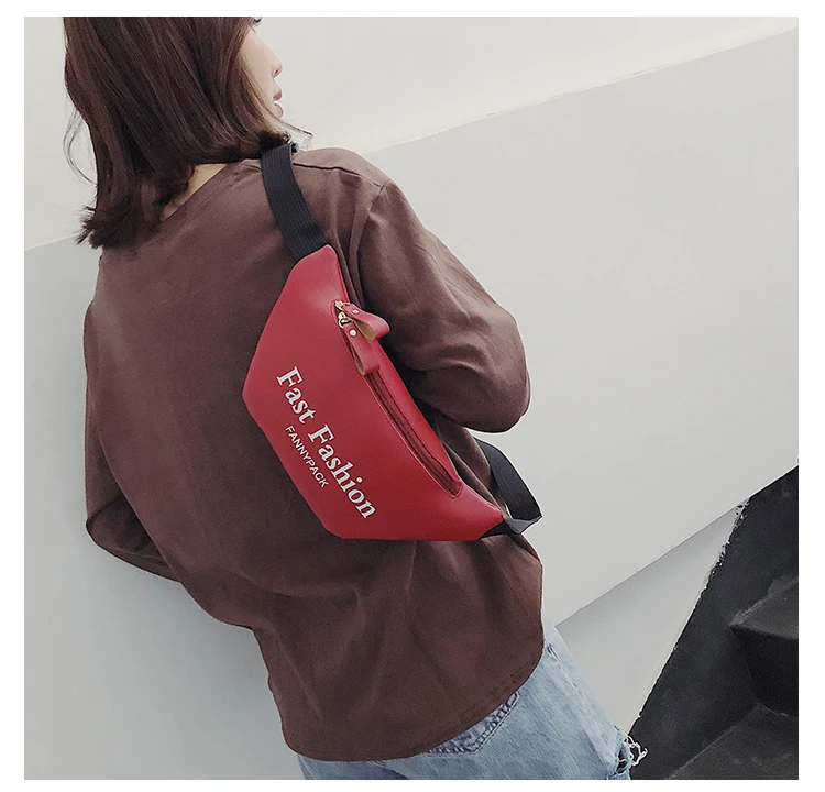 Новинка, женская сумка, женская сумка из искусственной кожи, поясная сумка, поясная сумка, сумка для путешествий на бедрах, маленькая сумочка, популярная нагрудная сумка - Цвет: Красный