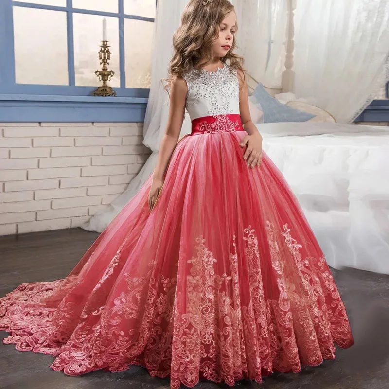 

Kids Bridesmaid Flower Girls Dress For Girls Princess Dress Children Wedding Party Dress Teenage Girls Clothing 10 11 12 14 Year