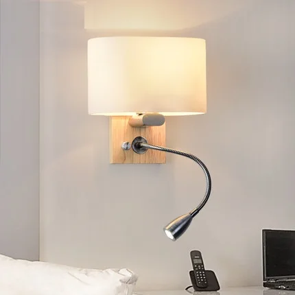 Creative Wood Gl Wall Sconce Band Switch Modern Led Reading Creative Wood Gl Wall Sconce Band Switch Modern Led Reading Light Fixtures For Bedroom Lamp Home Lighting Lampara