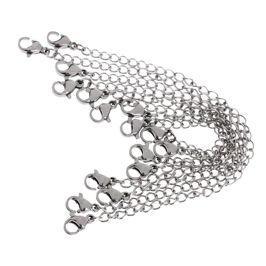 8Pcs Link Chain Tail Extender Jewelry Finding For Necklace Bracelet DIY