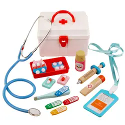 Детский игровой набор «Доктор», игрушки для детей, деревянный медицинский набор, имитирующий медицинский комод для детей, наборы для