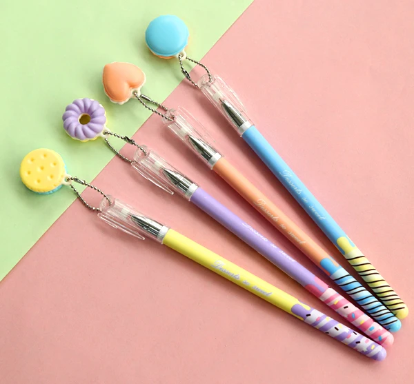 

1PC/lot Kawaii Macaron Charm series Gel Pen Cute Pens for Writing for Kids Stationery Office School Supplies (ss-a729)