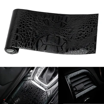 

150*10cm Automotive Interior Stickers Car Sticker Wrap Film Simulation Crocodile Styling Leather Texture Interior Decor Decals
