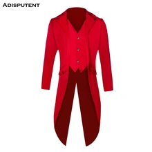 Осеннее Мужское пальто с отложным воротником, однотонное стимпанк Ретро смокинг, новое модное винтажное мужское платье