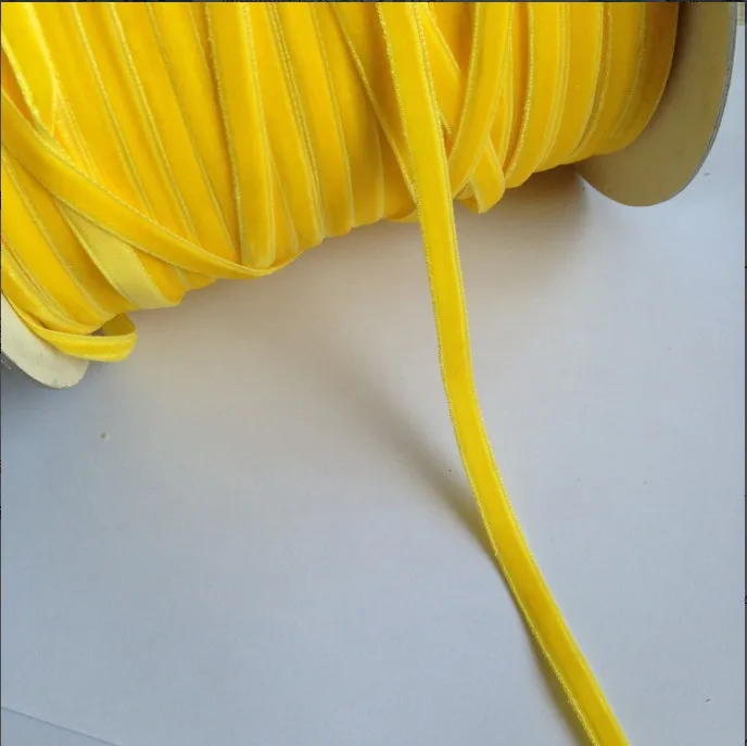12 ярдов/партия 6 мм(2/") односторонняя бархатная лента тесьма тканевая повязка на голову лента для волос Аксессуары смешанные цвета кружевная ткань - Цвет: Light Yellow