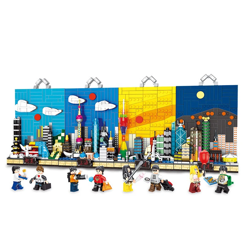 

New Blocks Cute Mini Street Store Children Educational Toy Small Shop Model Building Bricks Architecture Building Blocks Toys