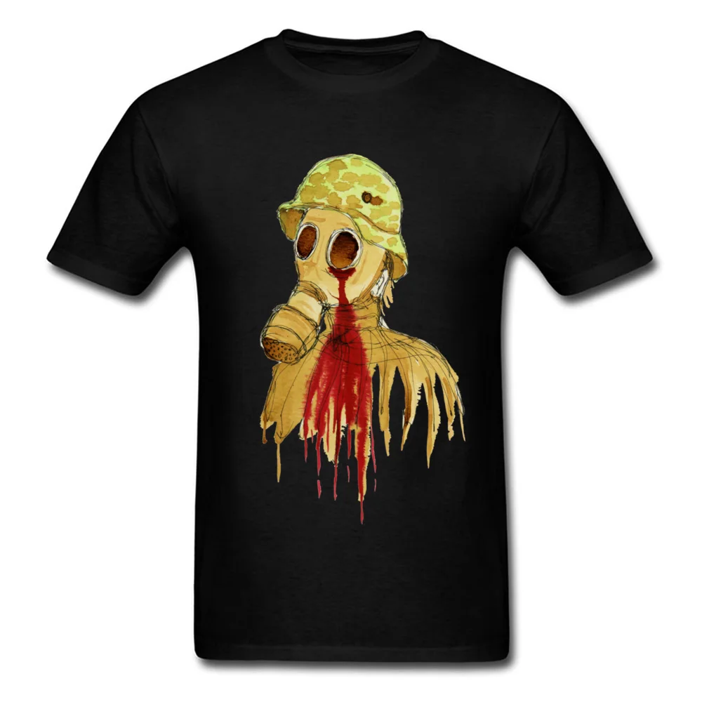 

War Face 2018 Goth Horror Tee Men Gas Mask Printed Tops Fallout T Shirt Plus Size Clothing Fashion Black Cartoon Tshirt