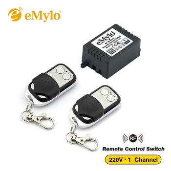 

eMylo RF Wireless Light Remote Control Switch 220V 1000W 433Mhz 2X 2-Button Transmitter With One 1ch Relay Toggle Latched Jog