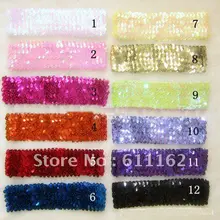 Лидер продаж, 400 шт., яркий головной свет, лента для волос, пять рядов, эластичная застежка-молния для девочек, 12 разных цветов