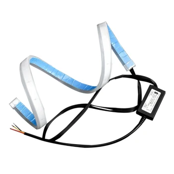 

DC 12V 6W two-color white/amber ultra-thin day line light waterproof car Two-color LED light strip white light daytime running