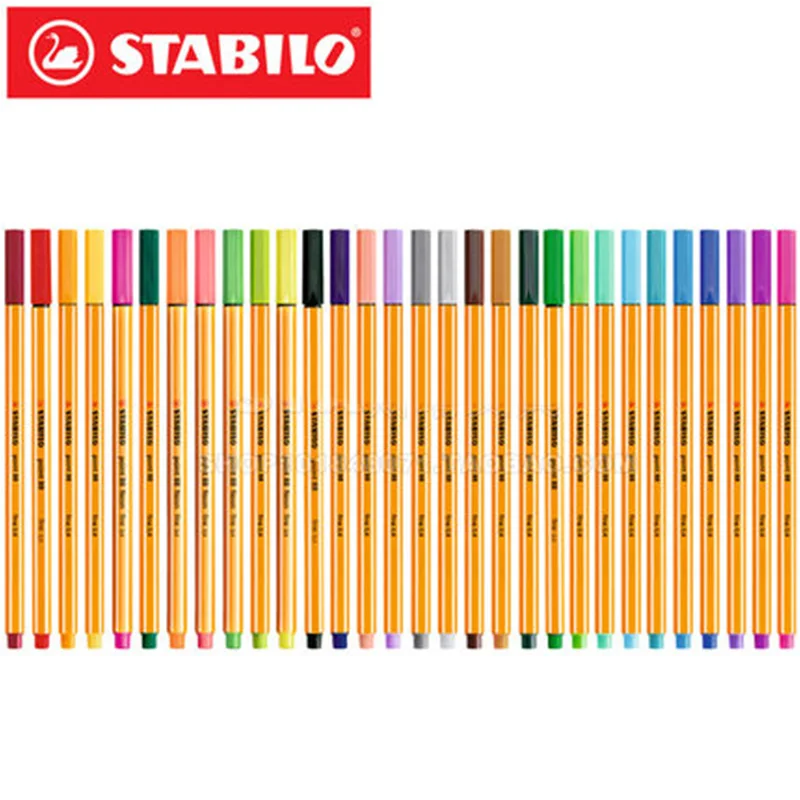 25 шт. Stabilo Point 88 Fineliner 0,4 мм цветной маркер ручка гелевая чернильная Ручка-роллер Германия - Цвет: 25Pcs each color