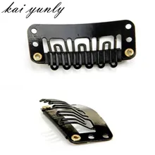 Kai yunly 40 шт. u-образные железные защелкивающиеся зажимы для наращивание волос парики уток черный Sep 2