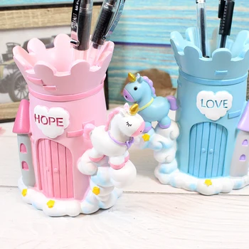 

Creative Cute Unicorn Silicone Storage Box Makeup Brush Holder Organizer Office Desk Pen Container Stationery Storage Gift Box