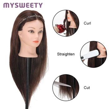 

Practice Perming Hairdressing Styling Mannequin Head Professional 60 cm 23 Inch Hairdressing Dolls Heads Female Mannequin