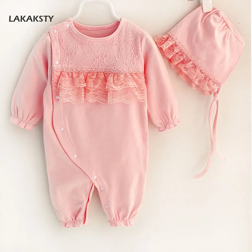 LAKAKSTY Brand Cotton Newborn Baby Girls Rompers Long Sleeve Autumn