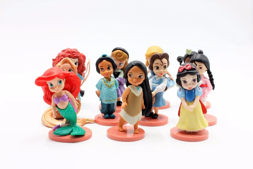Disney Princess Toys 11pcs 8cm Moana Merida Snow White Action Figures Mulan Rapunzel Tiana Jasmine Dolls Kids Toys For Girl Princess Toys Disney Princess Toystoys For Aliexpress