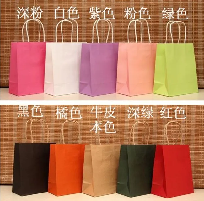 Size 18x15x8 Assorted Color Gift Paper Bags Recyclable