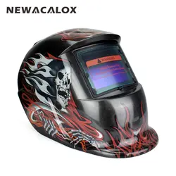 NEWACALOX призрак электрическая Сварочная маска Солнечная Автоматическая затемнение Tig Mig сварочный шлем для сварки/Grind/IR сохранение пайки