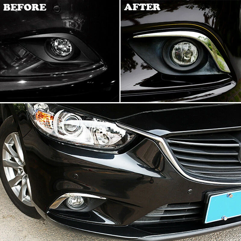 ABS Parts For Mazda 6 Atenza Gj Light Cover- Chrome Fog Lamp Trim Silver 1 Pair Replacement Practical