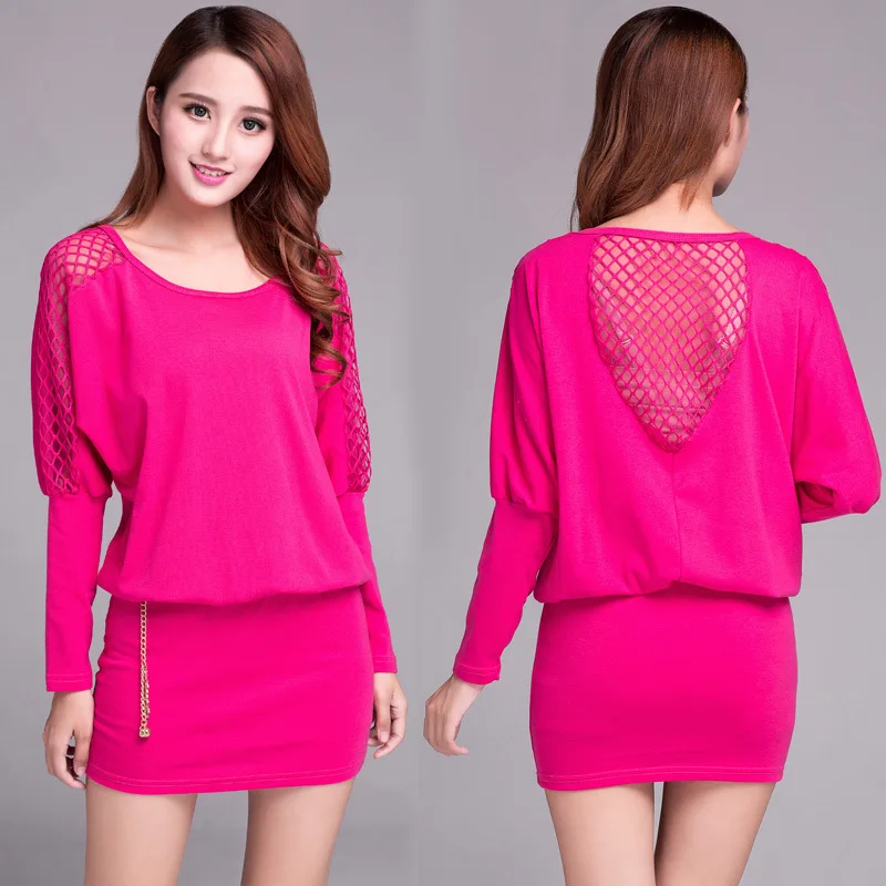 Ceny 2019 wiosna płaszcz z długimi rękawami koreańska wersja duży rozmiar damska długi odcinek luźny odchudzanie Sexy Hollow torba Hip sukienka