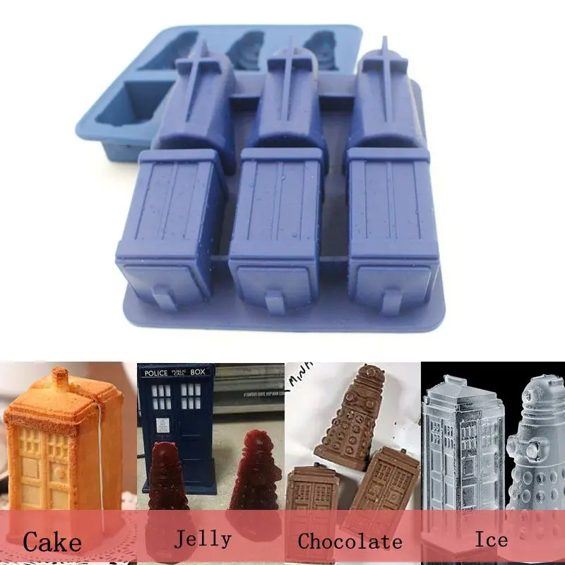 

baking decorating Doctor Who Daleks Tardis & Sonic Screwdriver silicone bakeware pastry design silicone cake mould free shipping