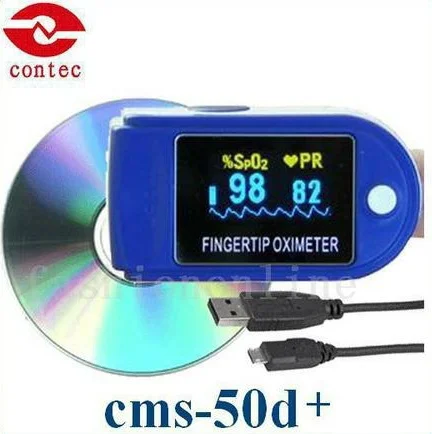 

CONTEC CE/FDA Fingertip Pulse Oximeter Spo2 Monitor +PC Software 24Hours,CMS50D+