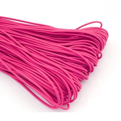 2 мм цветная высокоэластичная круглая эластичная повязка круглая эластичная веревка эластичные резинки DIY Швейные аксессуары 5 метров - Color: 5M Rose red