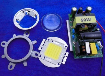 

50W High Power LED + LED Driver + 44mm Lens + Reflector Bracket For DIY led kit