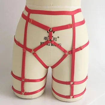 

Sexy Wedding Garter Harness Red Elastic Garter Belt Lingerie Goth Cage Suspender Belt Fetish Leg Stockings Belt Bondage Harness