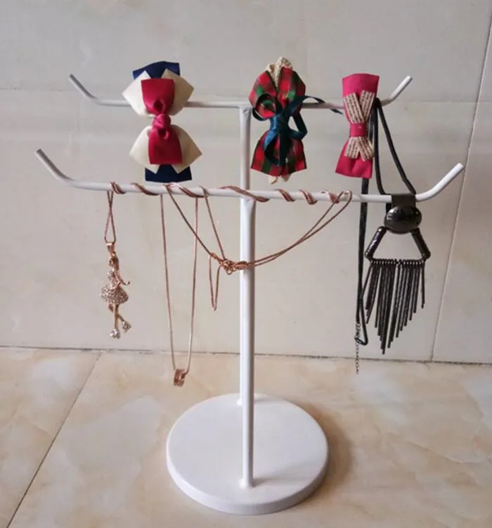 

Free shipping T-type Double pole bracket bracelet rack handbag holder tie scarf backpack wig purse jewelry display stand rack