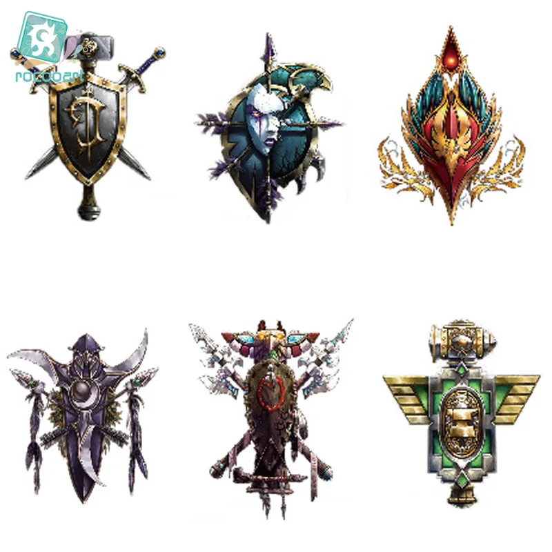 

Rocooart LC-886 21*15cm Body Art Warcraft Symbols Large Tatoo Sticker New Designer Temporary Fake Flash Tattoo Stickers Taty