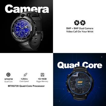 

New Zeblaze THOR 4 Dual 4G SmartWatch 5.0MP+5.0MP Dual Camera Android Watch 1.4" AOMLED Display GPS/GLONASS 16GB Smart Watch Men