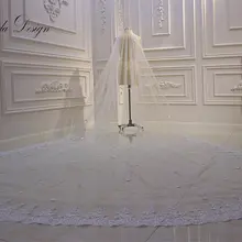 Аманда дизайн кружева аппликация Длинные Цветы Royal Luxury свадебная фата