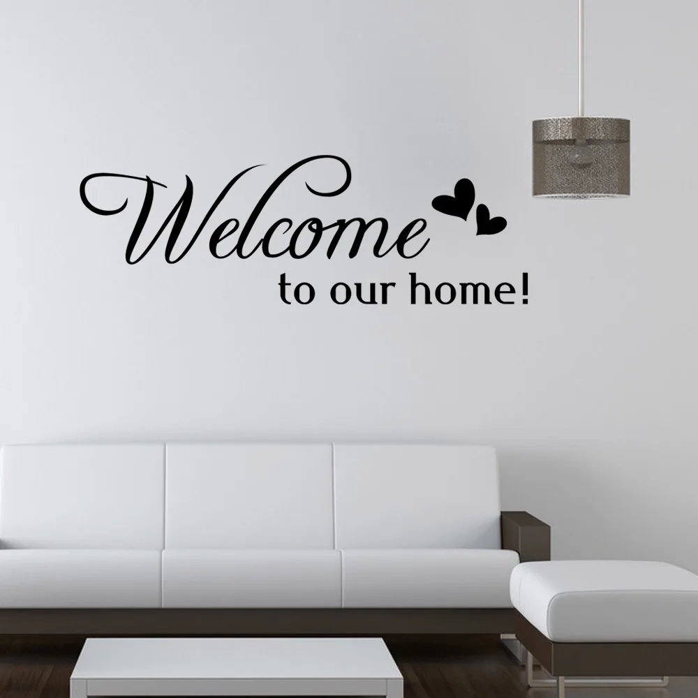 

9307 Art Wall Stickers Wellcom to our home DIY Home Decorations Wall Decals Living Room Quote VINYL Decals Home Decor for Family