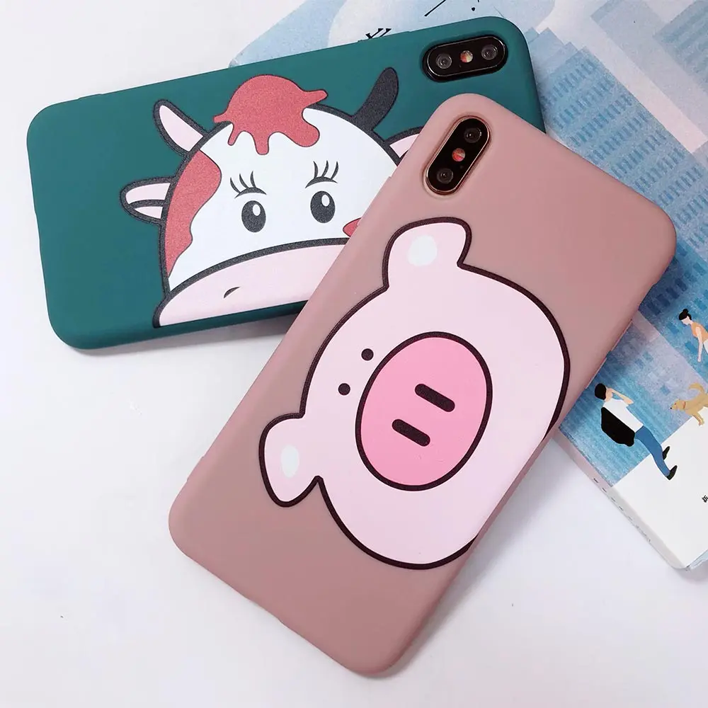 Мягкий чехол для телефона KISSCASE с рисунком поросенка из мультфильма iPhone 7 8 6 6S Plus X XR