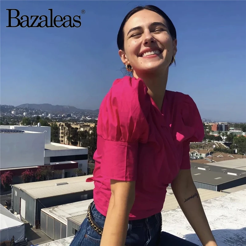 

feminina tops Fashion Crop Top harajuku Cropped V Neck women Blouse Center Cross Bow tops and blouses