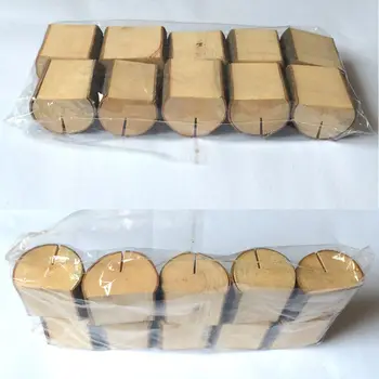 

10pcs Rustic Wooden Stump Place Card Holders Number Name Menu Table Stand Picture Photo Clip Wedding Party Supplies