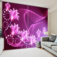 Занавеска s украшение Европейский 3D занавеска s для гостиной затемненная фиолетовая занавеска s штора с цветами